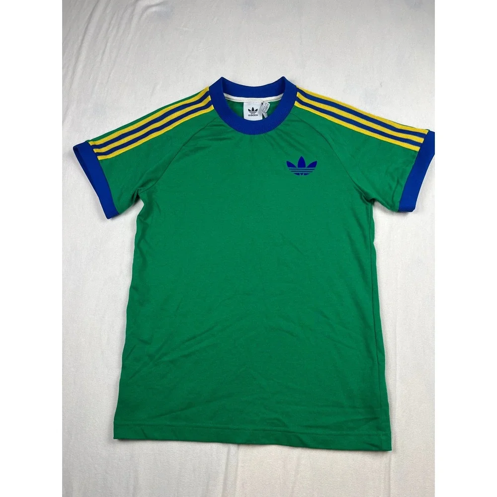 Adidas Originals Men Sportswear Fit Crew Neck Vintage Cali Tee Green Blue M